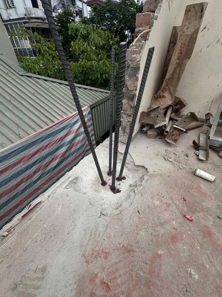 khoan cấy thép cột