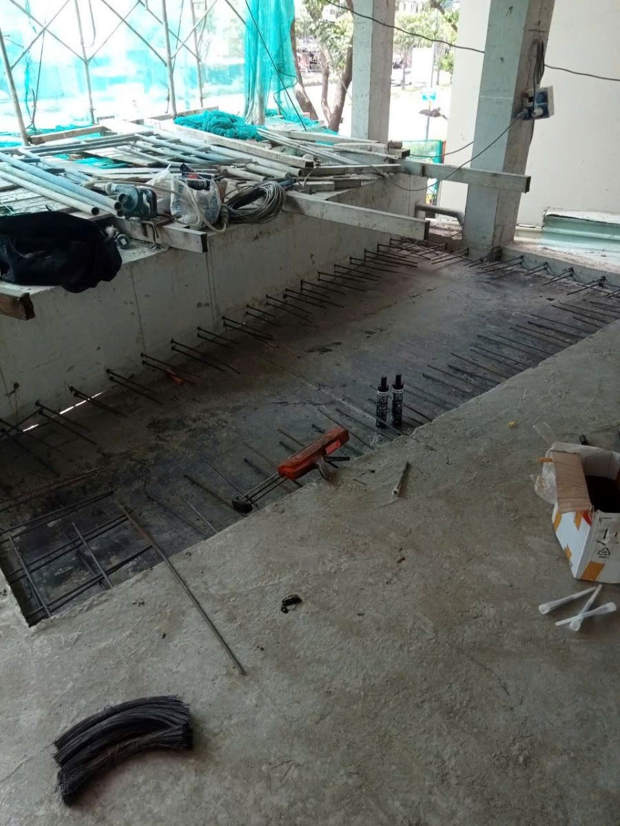 khoan cấy thép sàn