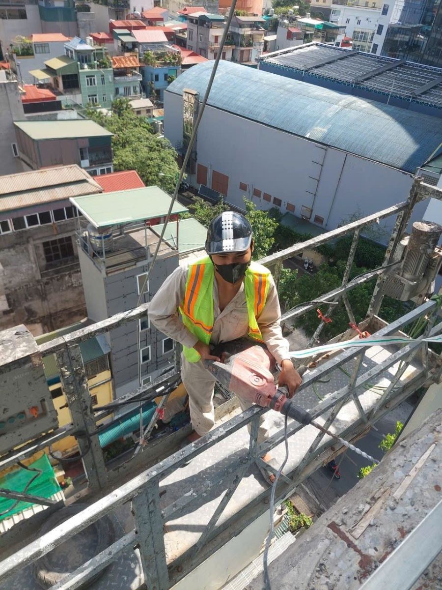 khoan cấy thép chờ