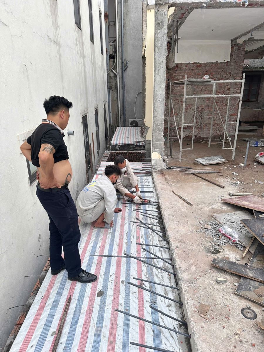 khoan cấy thép sàn
