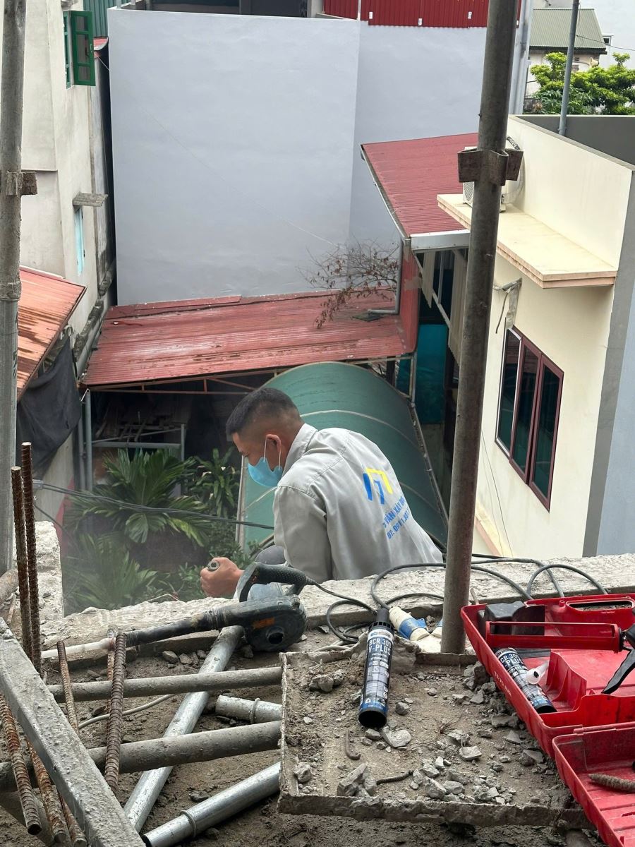khoan cấy thép dầm