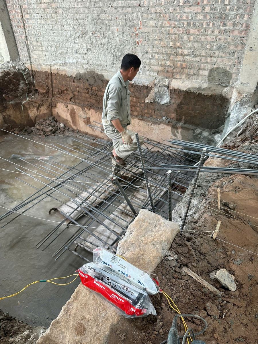 khoan cấy thép dầm